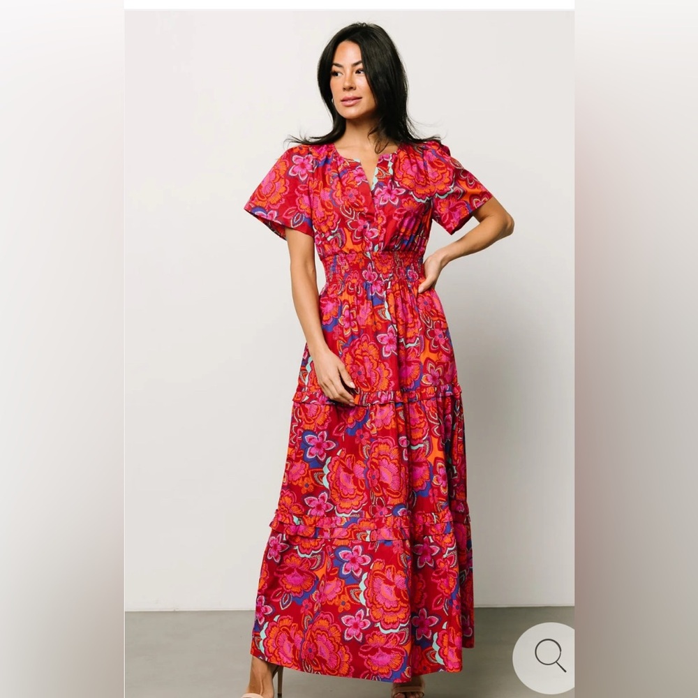 NWT Baltic Born Palmer Tiered Maxi Dressin Multi Floral size S